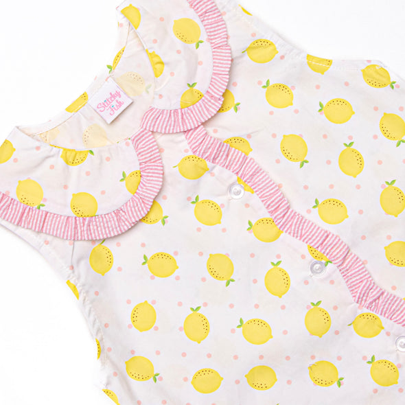 Lemonade Lady Ruffle Short Set, Pink