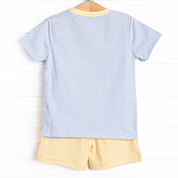 Jellyfish Fields Applique Short Set, Blue