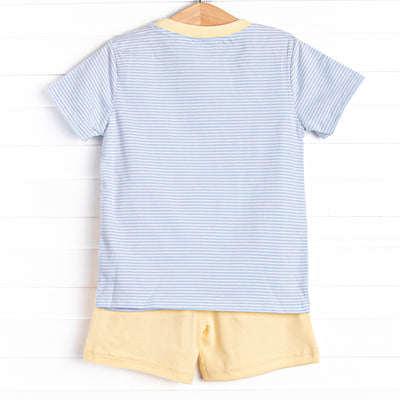 Jellyfish Fields Applique Short Set, Blue