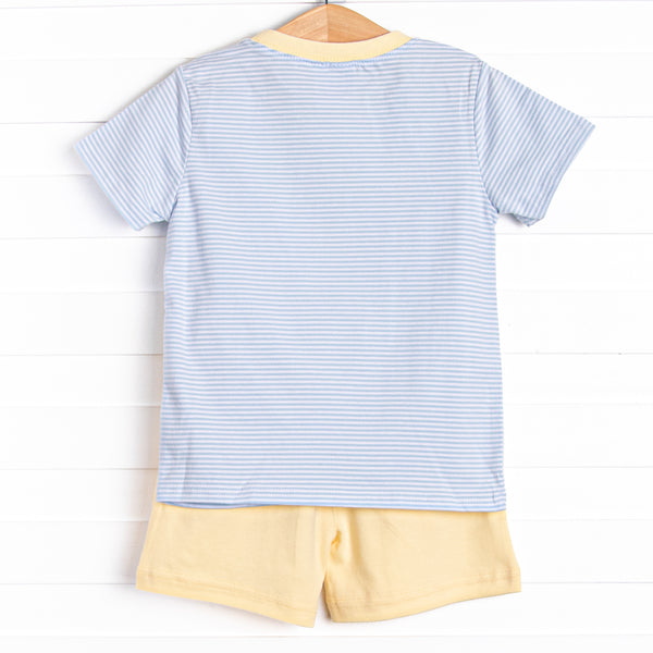 Jellyfish Fields Applique Short Set, Blue