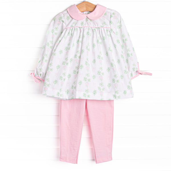 Cute in Clover Legging Set, Pink