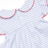 An Apple a Day Applique Dress, Blue Stripe