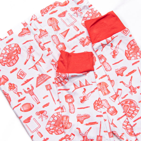 Tailgates and Touchdowns Bamboo Pajama Set, Red