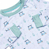 Birdie and Bogey Bamboo Pajama Set, Blue