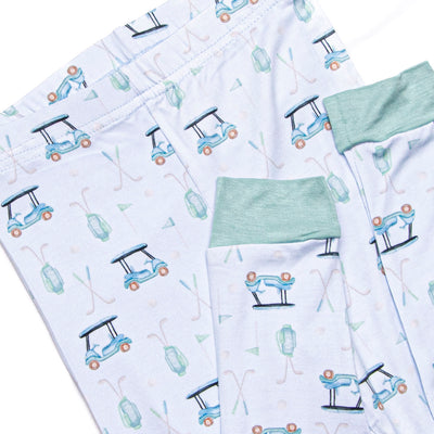 Birdie and Bogey Bamboo Pajama Set, Blue