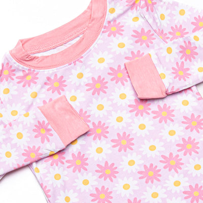 Peaceful Petals Bamboo Pajama Set, Pink
