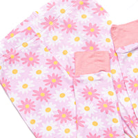 Peaceful Petals Bamboo Pajama Set, Pink