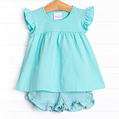 Calla Short Set, Mint Stripe