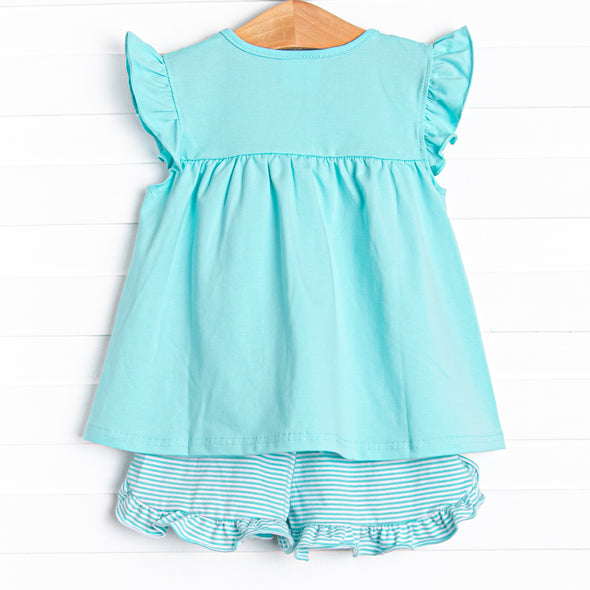Calla Short Set, Mint Stripe