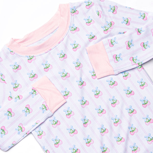 Strawberry Bliss Bamboo Pajama Set, Pink