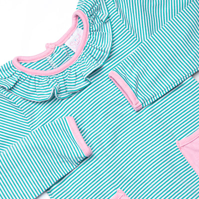 Tiffany Pocket Diaper Set, Pink and Teal Stripe