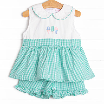 Soft Serve Sweets Applique Short Set, Mint