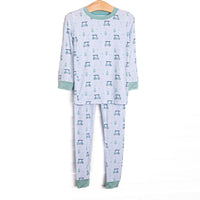 This set is made of the extremely soft, stretchy bamboo viscose fabric that feels like butter and features a golf print.