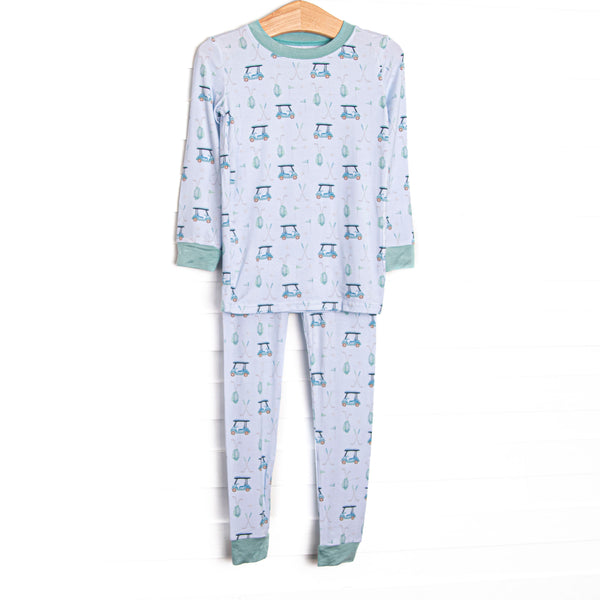 This set is made of the extremely soft, stretchy bamboo viscose fabric that feels like butter and features a golf print.