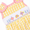 Fish Frills Smocked Dress, Yellow