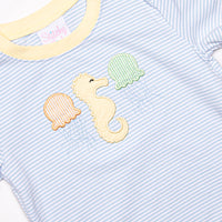 Jellyfish Fields Applique Short Set, Blue