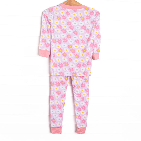 Peaceful Petals Bamboo Pajama Set, Pink