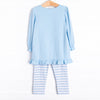 Spice and Everything Nice Embroidered Legging Set, Blue