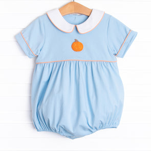 Spice and Everything Nice Embroidered Boy Bubble, Blue