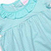 Hannah Flutter Sleeve Dress, Mint Stripe