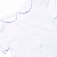 Sunday Gathering Applique Diaper Set, Blue