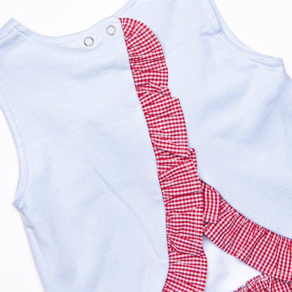 Popsicles and Patriotism Applique Diaper Set, Blue
