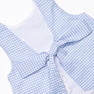 Stevie Gingham Bloomer Set, Blue