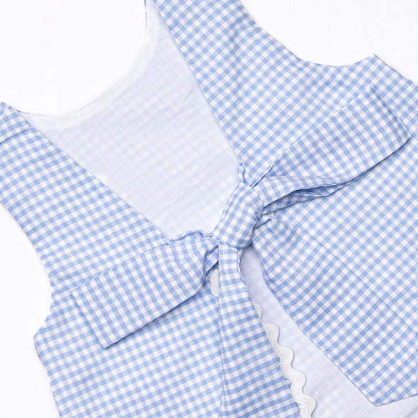 Stevie Gingham Bloomer Set, Blue