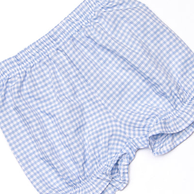 Stevie Gingham Bloomer Set, Blue