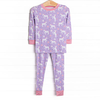 Mustang Meadows Bamboo Pajama Set, Purple