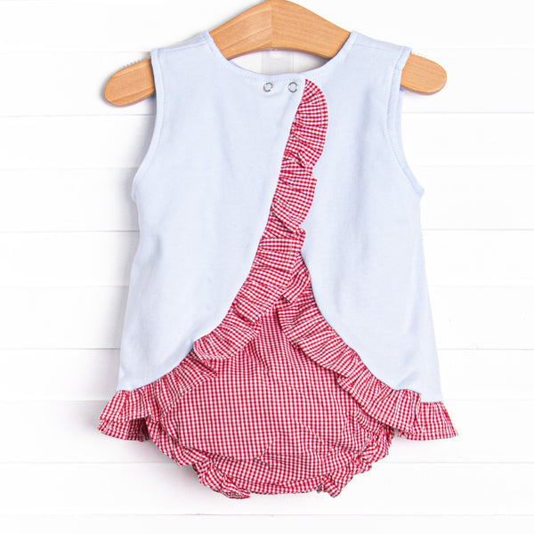 Popsicles and Patriotism Applique Diaper Set, Blue