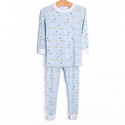 Dalmatian Daydream Bamboo Boy Pajama Set, Blue