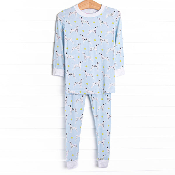 Dalmatian Daydream Bamboo Boy Pajama Set, Blue