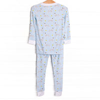 Dalmatian Daydream Bamboo Boy Pajama Set, Blue