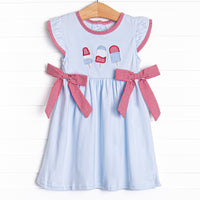 Popsicles and Patriotism Applique Dress, Blue