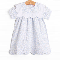 Portofino Petals Bib Dress, Blue