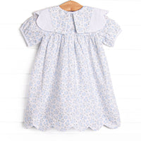 Portofino Petals Bib Dress, Blue