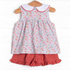 Fresh Market Florals Short Set, Red