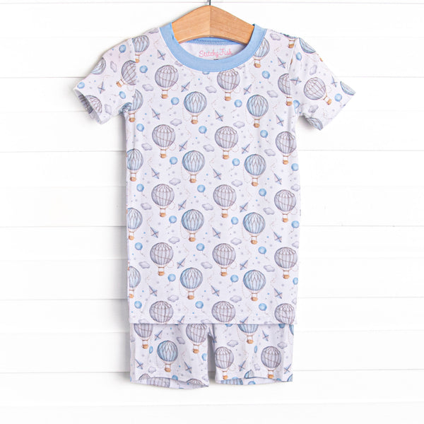 Festival Flyers Bamboo Pajama Short Set, Blue