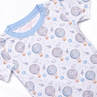 Festival Flyers Bamboo Pajama Short Set, Blue
