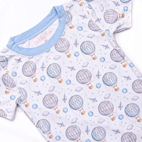 Festival Flyers Bamboo Pajama Short Set, Blue
