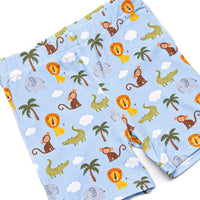 Bedtime Story Safari Bamboo Pajama Short Set, Blue