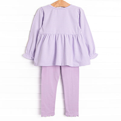 Whiskers and Witches Applique Legging Set, Purple