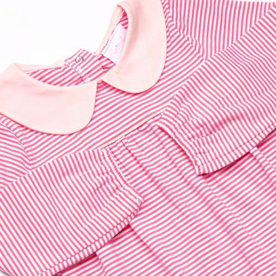 Karina Romper, Medium Pink Stripe