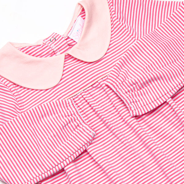 Karina Romper, Medium Pink Stripe