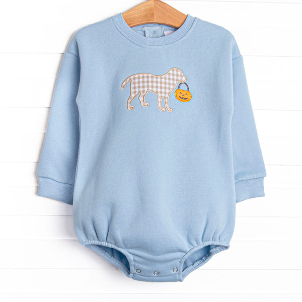 Halloween Puppy Applique Bubble, Blue