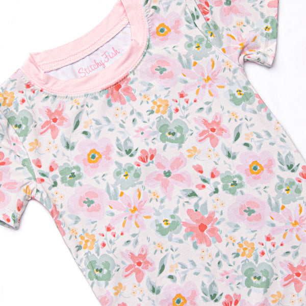 Petal Soft Slumber Bamboo Pajama Short Sleeve Set, Pink