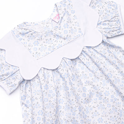 Portofino Petals Bib Dress, Blue