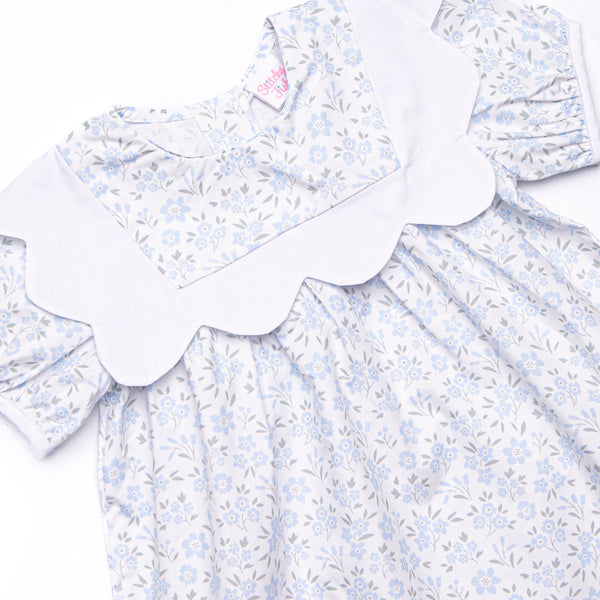 Portofino Petals Bib Dress, Blue