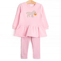 Halloween Puppy Applique Legging Set, Pink
